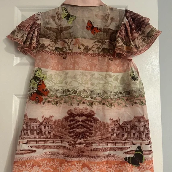 Alice + Olivia Multicolor Blouse with Pink Collar - Picture 2 of 11